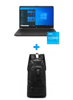 HP Hp 250 G8 Laptop With 15.6 Inch HD /Core I3-1115G4 /4 GB Ram /256 GB SSD /Intel UHD 600/ Windows 10 /English/Arabic Black With Casual Leather Laptop Backpack Black English/Arabic Black  - Image 1