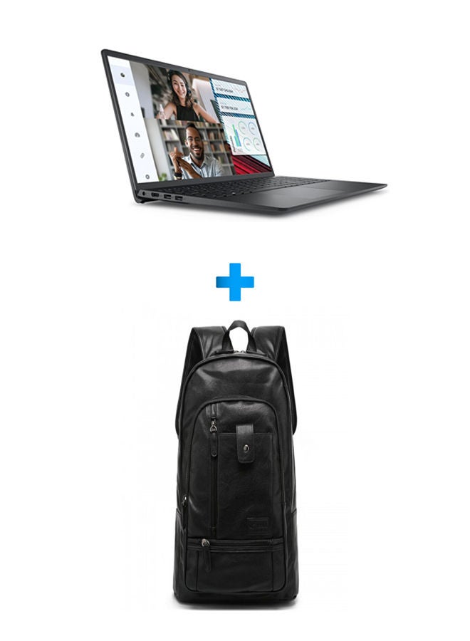 DELL Vostro 3520-4 Laptop With 15.6 Inch FHD /Core I5-1235U /8 GB Ram /512 GB SSD/ 2 GB Geforce Mx550 /Free Dos /English/Arabic Black With Casual Leather Laptop Backpack Black English/Arabic Black  - Image 1