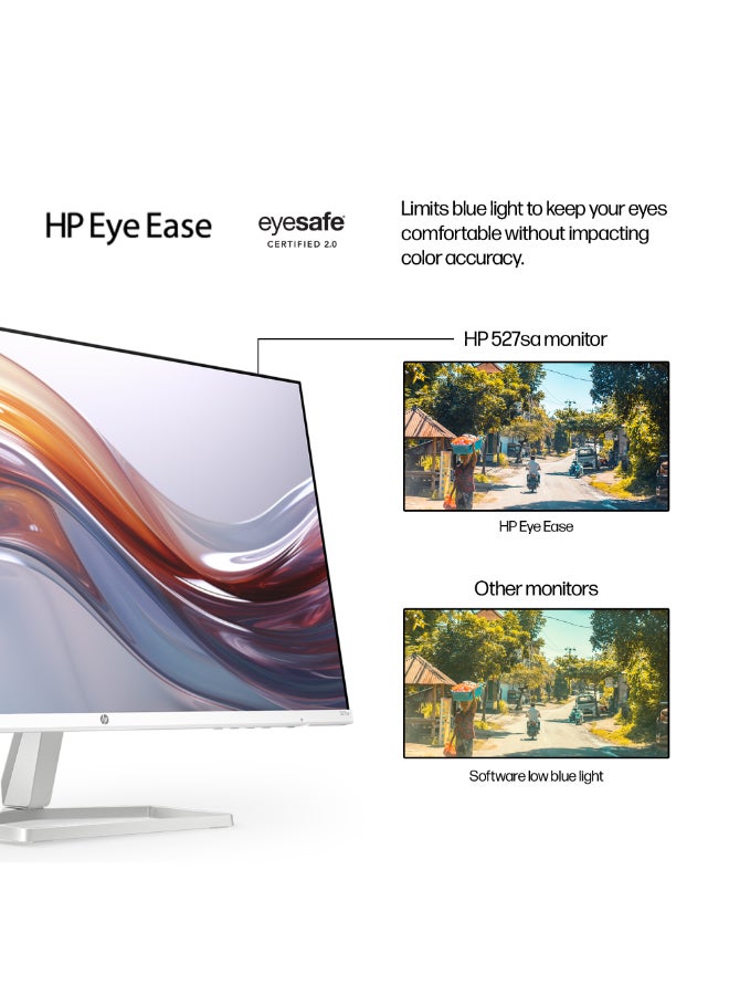 HP - Series 5 527SA Monitor, 27" FHD IPS Display, 100Hz Refresh Rate, 5ms (GtG W/ Overdrive) Response Time, 2x 2W Speaker, Tilt Adjustable, 3-Sided Micro-Edge Bezel White - Image 1