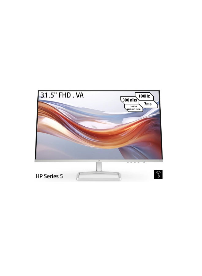 HP - Series 5 532SF Monitor, 32" FHD VA Display, 100Hz Refresh Rate, 7ms (GtG with Overdrive) Response Time, Tilt Adjustable, 16.7m Color Support, 94F50AS Black/Silver - Image 1
