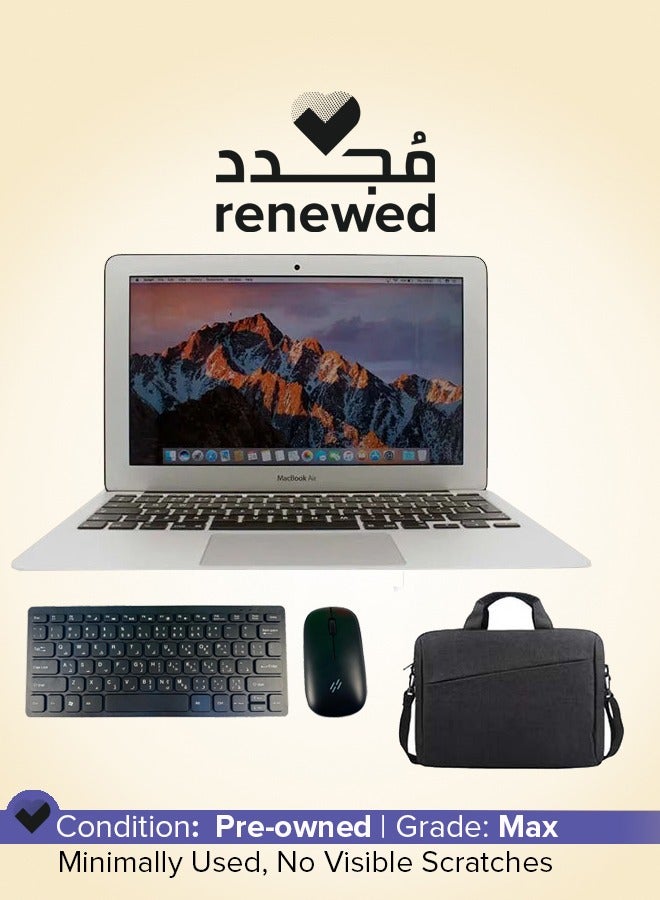 Apple - Renewed - Macbook Air A1465 (2015) Laptop With 11.6-Inch Display,Intel Core i5 Processor/6th Gen/4GB RAM/120GB SSD/MacOS With Laptop Bag + Keyboard + Mouse English Silver - Image 1