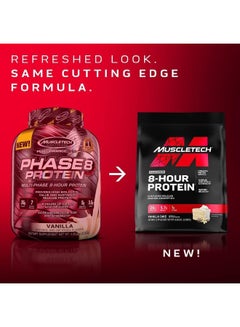 ماسل تيك Platinum 8-Hour Protein with Sustained-Release Protein Absorption, Milk Chocolate Flavor 4.60 lbs  - Image 2