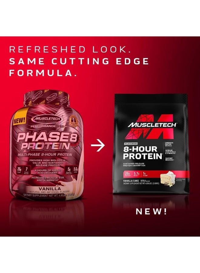 MuscleTech Platinum 8-Hour Protein with Sustained-Release Protein Absorption, Milk Chocolate Flavor 4.60 lbs  - Image 2