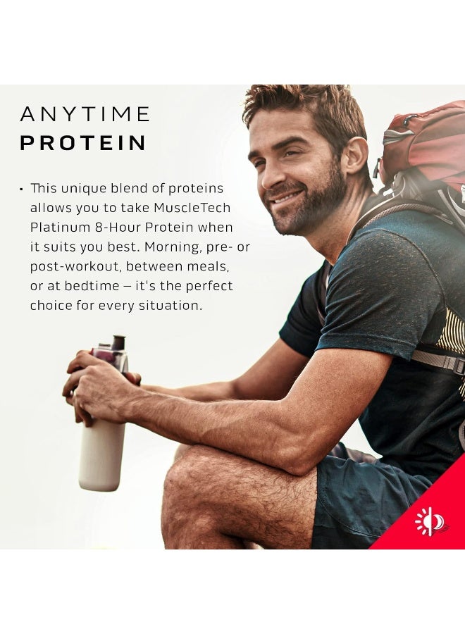 MuscleTech Platinum 8-Hour Protein with Sustained-Release Protein Absorption, Milk Chocolate Flavor 4.60 lbs  - Image 4