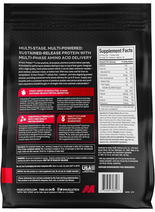 MuscleTech Platinum 8-Hour Protein with Sustained-Release Protein Absorption, Milk Chocolate Flavor 4.60 lbs  - Image 5