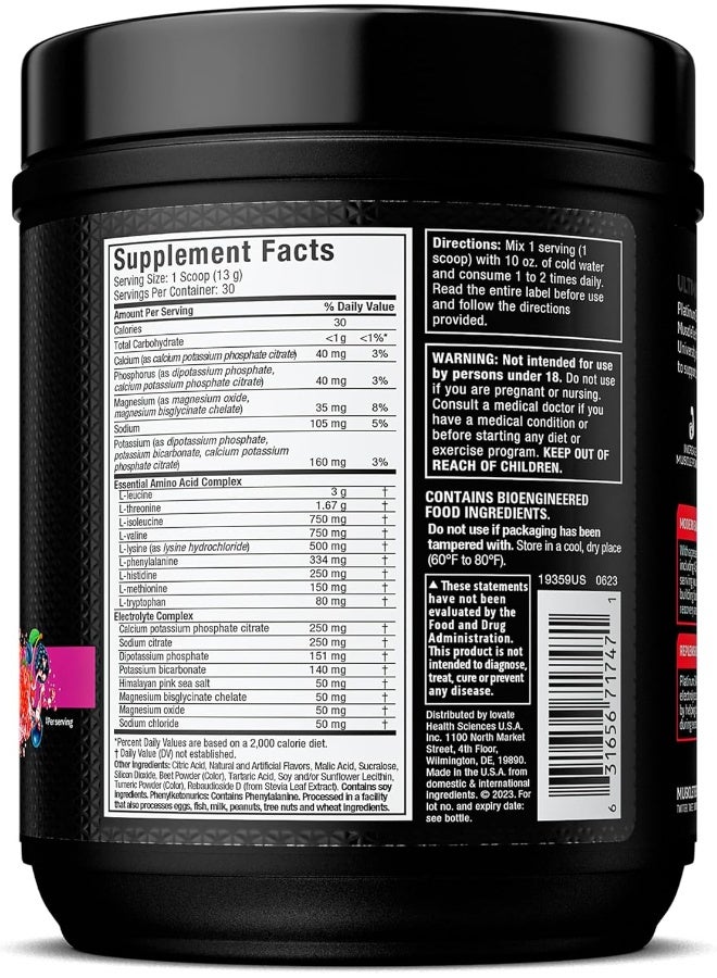 MuscleTech Platinum 100% Eaa+ Essential Amino Acid And Electrolyte For Protein Synthesis And Recovery Fruit Punch Flavor  - Image 3