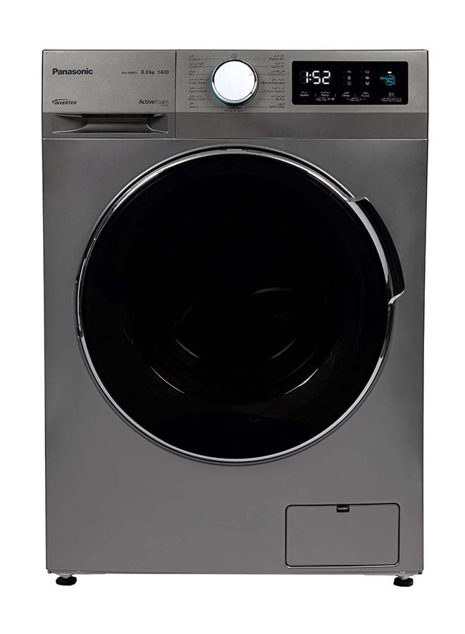 Panasonic Front Load Washing Machine 8kg Inverter Hygiene Care Silver 143 kW NA-16MG1LSA Silver - Image 1