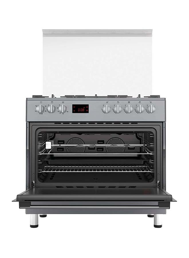 جورنجي - Freestanding Gas Cooker 90x60cm 1 Wok Triple Burner Full Safety Stainless Steel GI9321X-SA Stainless Steel - Image 1