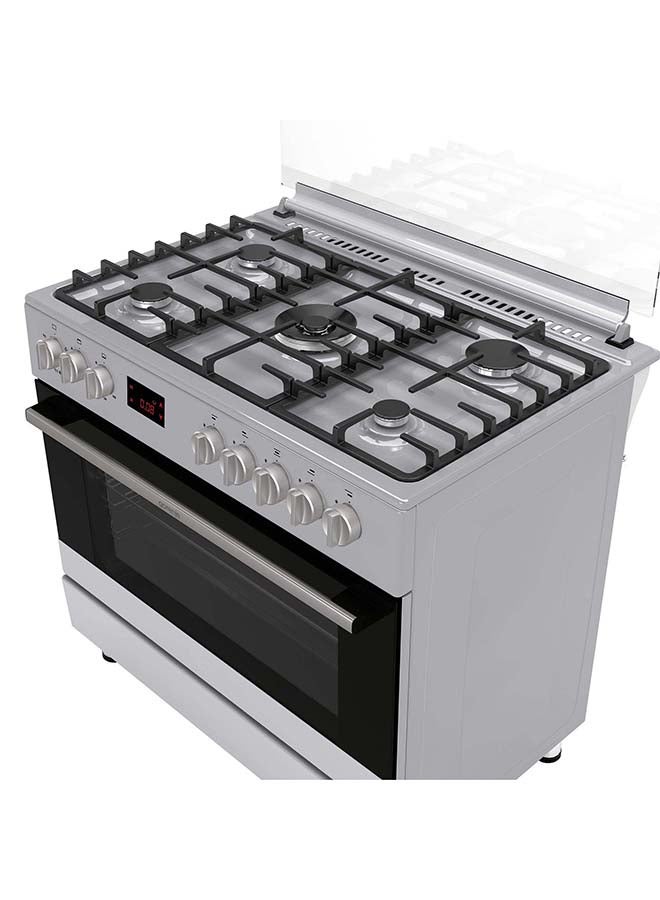 جورنجي - Freestanding Gas Cooker 90x60cm 1 Wok Triple Burner Full Safety Stainless Steel GI9321X-SA Stainless Steel - Image 1