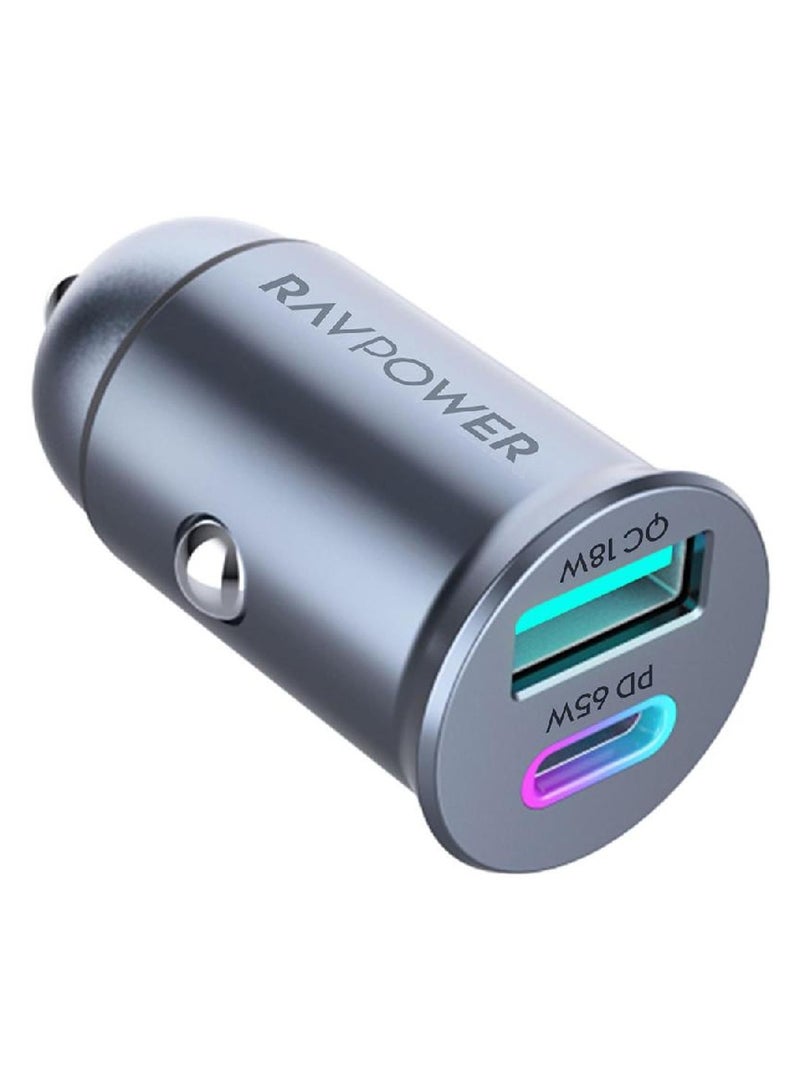 راف باور RAVPower PD Pioneer 65W 2-Port GaN Car Charger Black - Image 1