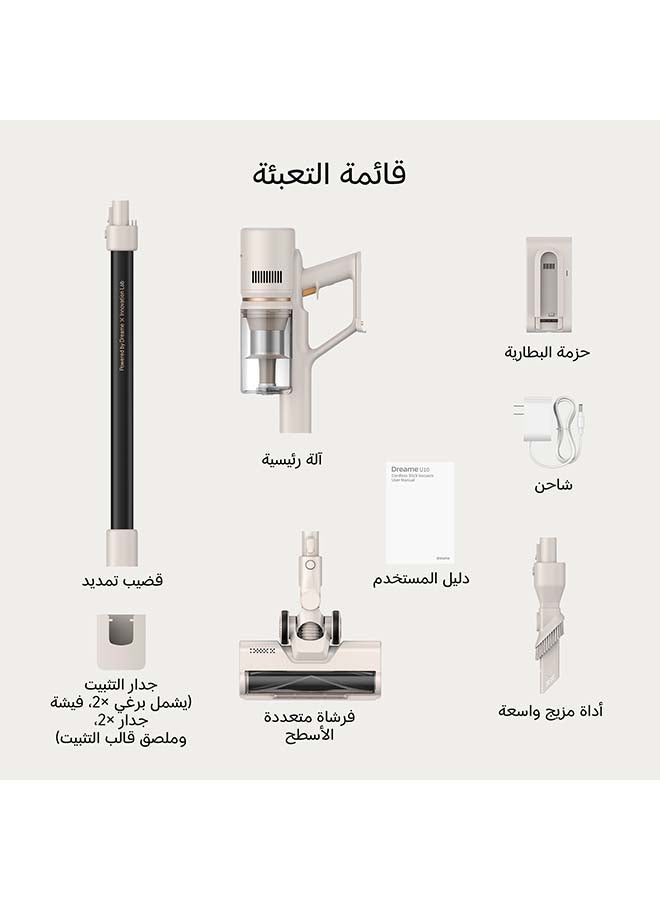 Dreame - Dreame U10 Cordless Vacuum Cleaner, 19000Pa(100Aw) Powerful Suction, 5 Layer 99.9% Filtration, 180° Rotating Brush Head with LED Light for Hard Floors, Rugs & Pet Hair 300 W U10 Grey - Image 1