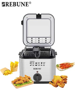 1800W Electric Deep Fryer 2.5L Tank Deep Fat Fryer 2.5 L 1800 W RE-11-048 Silver/Black