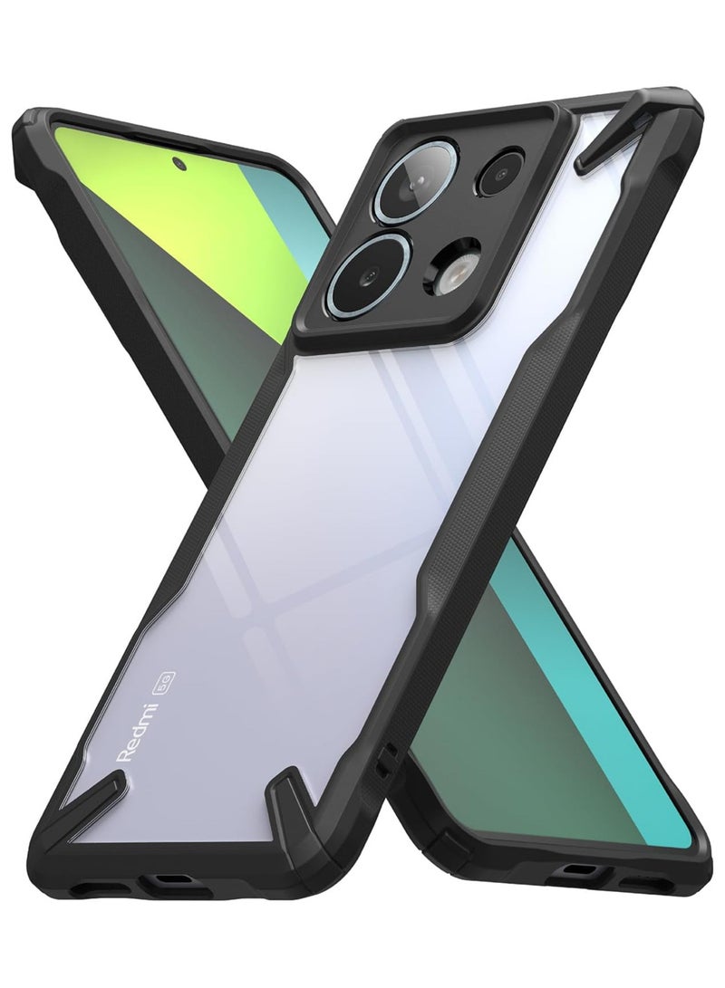 Ringke Fusion-X [Precise Cutouts for Camera Lenses] Compatible with Xiaomi Redmi Note 13 Pro 5G Case and Designed for Poco X6 5G Case, Clear Hard Back Shockproof Protective Cover Black - Image 1