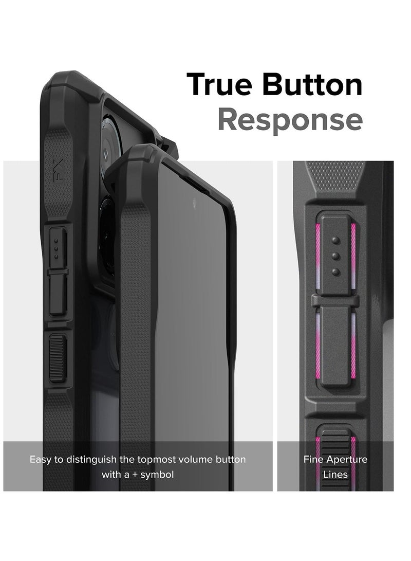 Ringke Fusion-X [Precise Cutouts for Camera Lenses] Compatible with Xiaomi Redmi Note 13 Pro 5G Case and Designed for Poco X6 5G Case, Clear Hard Back Shockproof Protective Cover Black - Image 3
