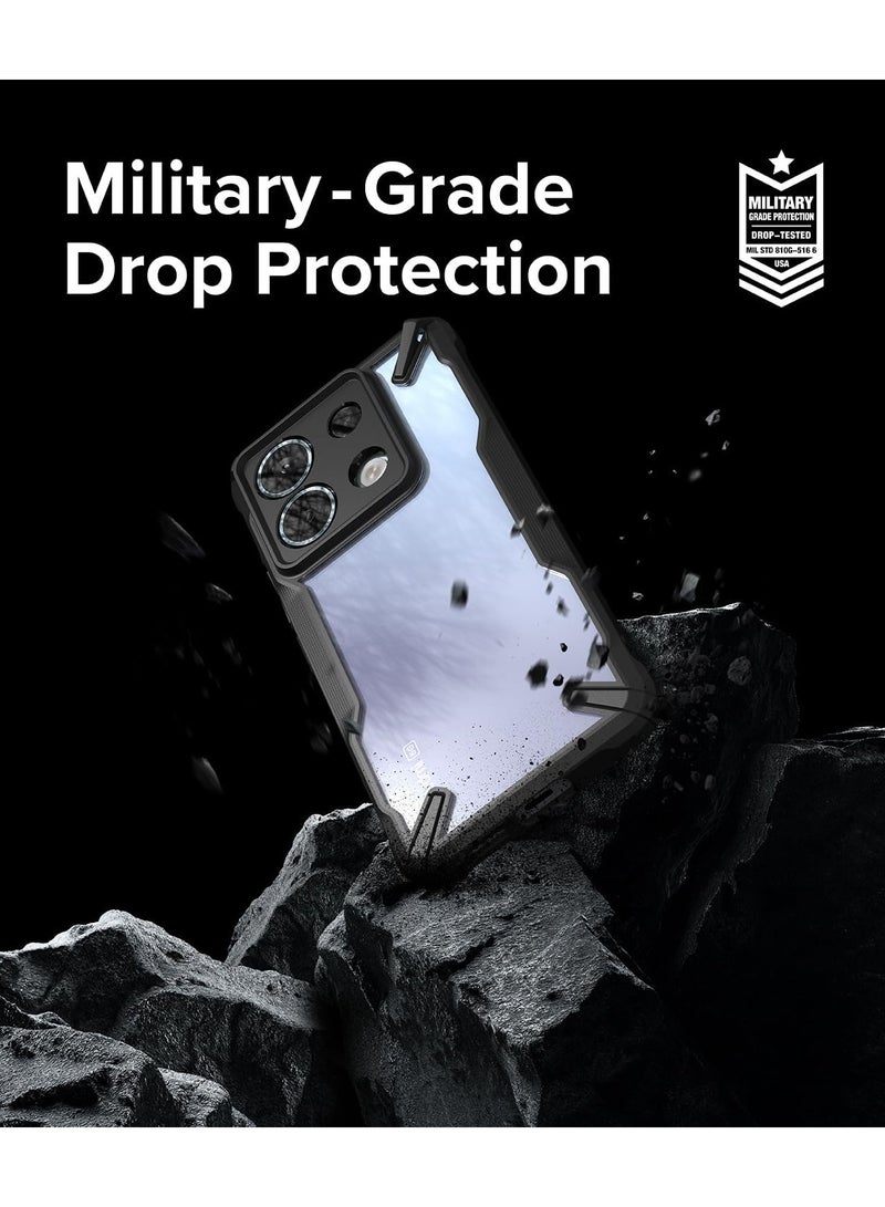 Ringke Fusion-X [Precise Cutouts for Camera Lenses] Compatible with Xiaomi Redmi Note 13 Pro 5G Case and Designed for Poco X6 5G Case, Clear Hard Back Shockproof Protective Cover Black - Image 2