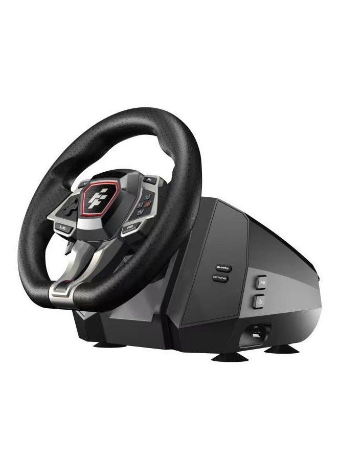 FLASHFIRE - F107 IMOLA Racing Wheel with Force Feedback, 6-Speed Shifter, 900° Rotation, Hall-Effect Sensor, Vibration Motors, Pedals & F5 PS5 Converter - Compatible with PS5, PS4, Xbox One/X/S, Switch, PC - Red/Black - Image 1