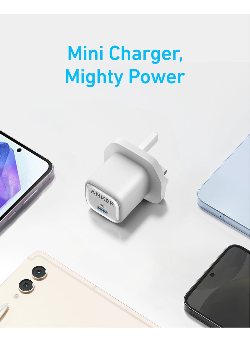 Anker - 25W USB C Plug, Supports PPS Fast Charging for for iPhone 16/16 Pro/16 Pro Max/15, Samsung Galaxy S25/S24/Z Fold/Z Flip/Tab (5 ft USB C Cable Included) White - Image 1
