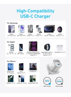 Anker 25W USB C Plug, Supports PPS Fast Charging for Samsung Galaxy S24/Z Fold/Z Flip/Tab, iPhone (5 ft USB C Cable Included) White  - Image 4