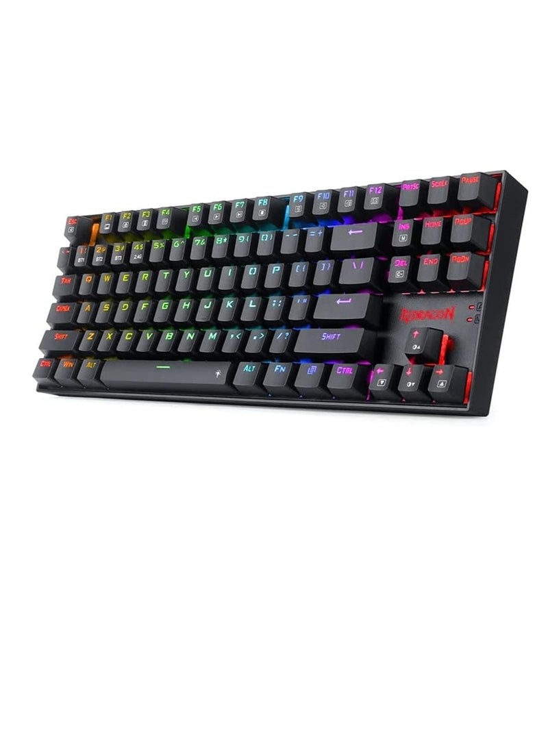 REDRAGON - REDRAGON K552 KUMARA PRO RGB Wireless Gaming Mechanical Keyboard - Blue Switches - Wireless 2.4Ghz | Bluetooth | Wired Type C Cable(Black) - Image 1