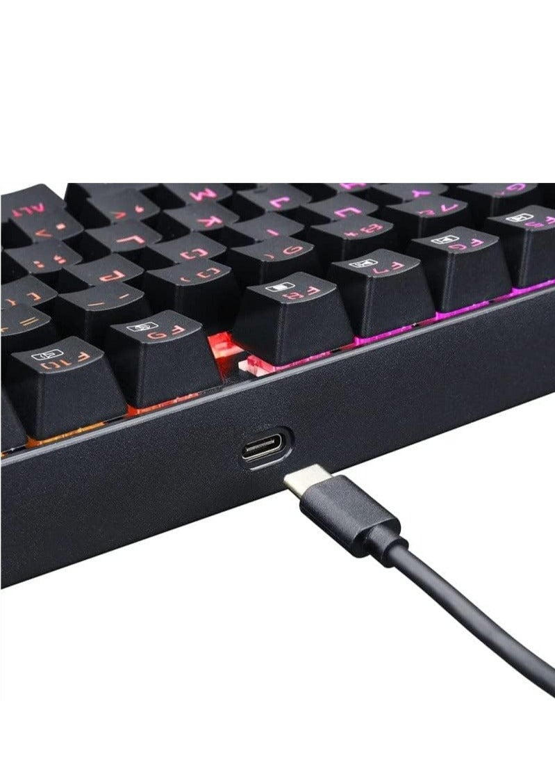 REDRAGON - REDRAGON K552 KUMARA PRO RGB Wireless Gaming Mechanical Keyboard - Blue Switches - Wireless 2.4Ghz | Bluetooth | Wired Type C Cable(Black) - Image 1