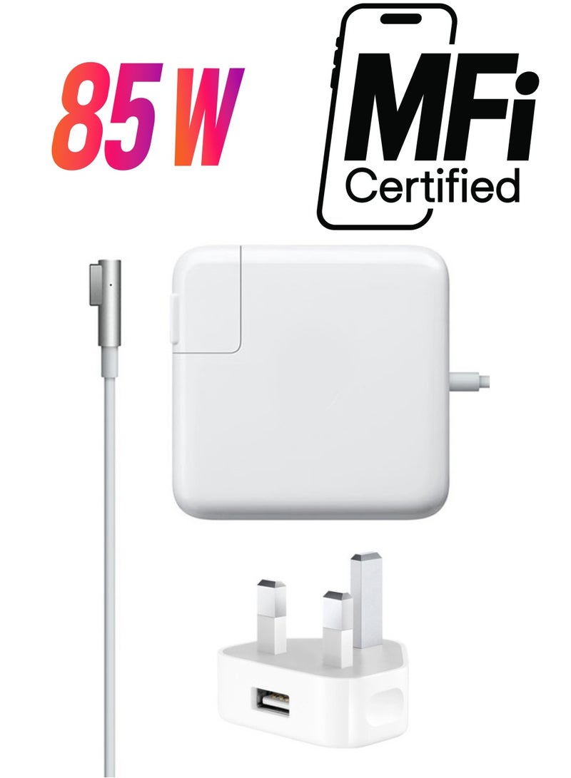 MARGOUN - 85W MagSafe Power Adapter, 3-Pin UK Plug White - Image 1