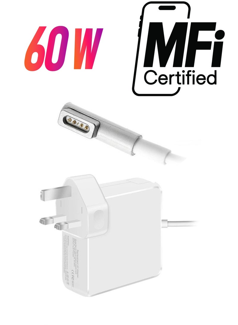 MARGOUN - 60W MagSafe Power Adapter, 3-Pin UK Plug White - Image 1