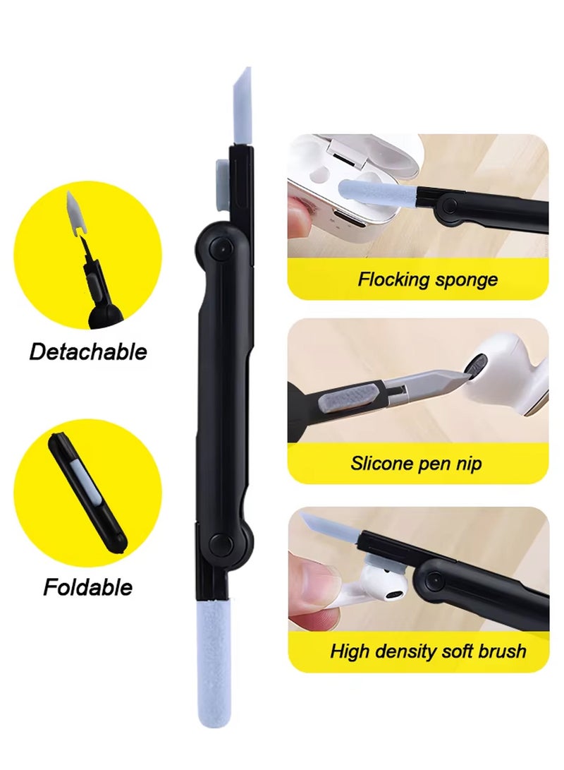 MARGOUN 3 in 1 Foldable Cleaning Kit , Silicone Nib , Soft Brush , Flocking Sponge Cleaning Kit , Electronic Cleaner for Audio Device/Laptop/Phone/Computer/Screen Black - Image 5
