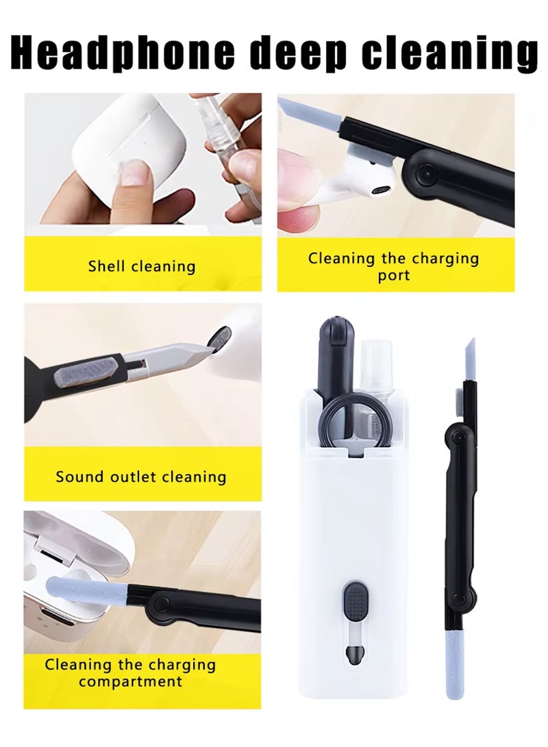 MARGOUN 3 in 1 Foldable Cleaning Kit , Silicone Nib , Soft Brush , Flocking Sponge Cleaning Kit , Electronic Cleaner for Audio Device/Laptop/Phone/Computer/Screen Black - Image 4