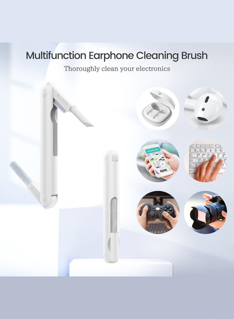 MARGOUN 3 in 1 Foldable Cleaning Kit , Silicone Nib , Soft Brush , Flocking Sponge Cleaning Kit , Electronic Cleaner for Audio Device/Laptop/Phone/Computer/Screen White - Image 3