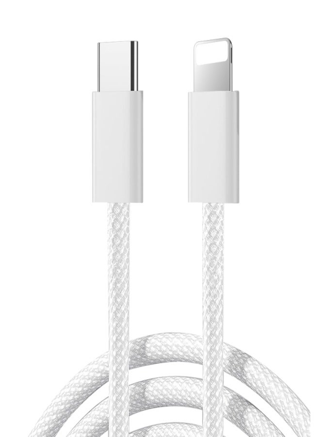 JOYROOM S-A45 Ben Series 30W Braided Fast Charging Type-C to Lightning Data Cable, 1 Meter Length - White - Image 1