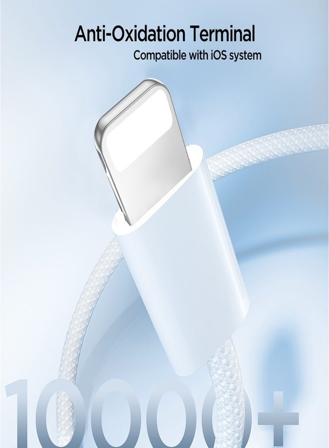 JOYROOM S-A45 Ben Series 30W Braided Fast Charging Type-C to Lightning Data Cable, 1 Meter Length - White - Image 4