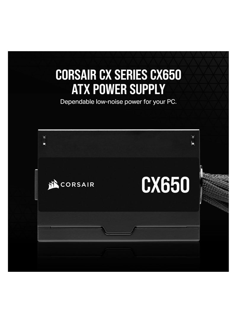 CORSAIR CX650 80 PLUS Bronze Non Modular Low-Noise ATX 650 Watt Power Supply - UK - Black  - Image 3