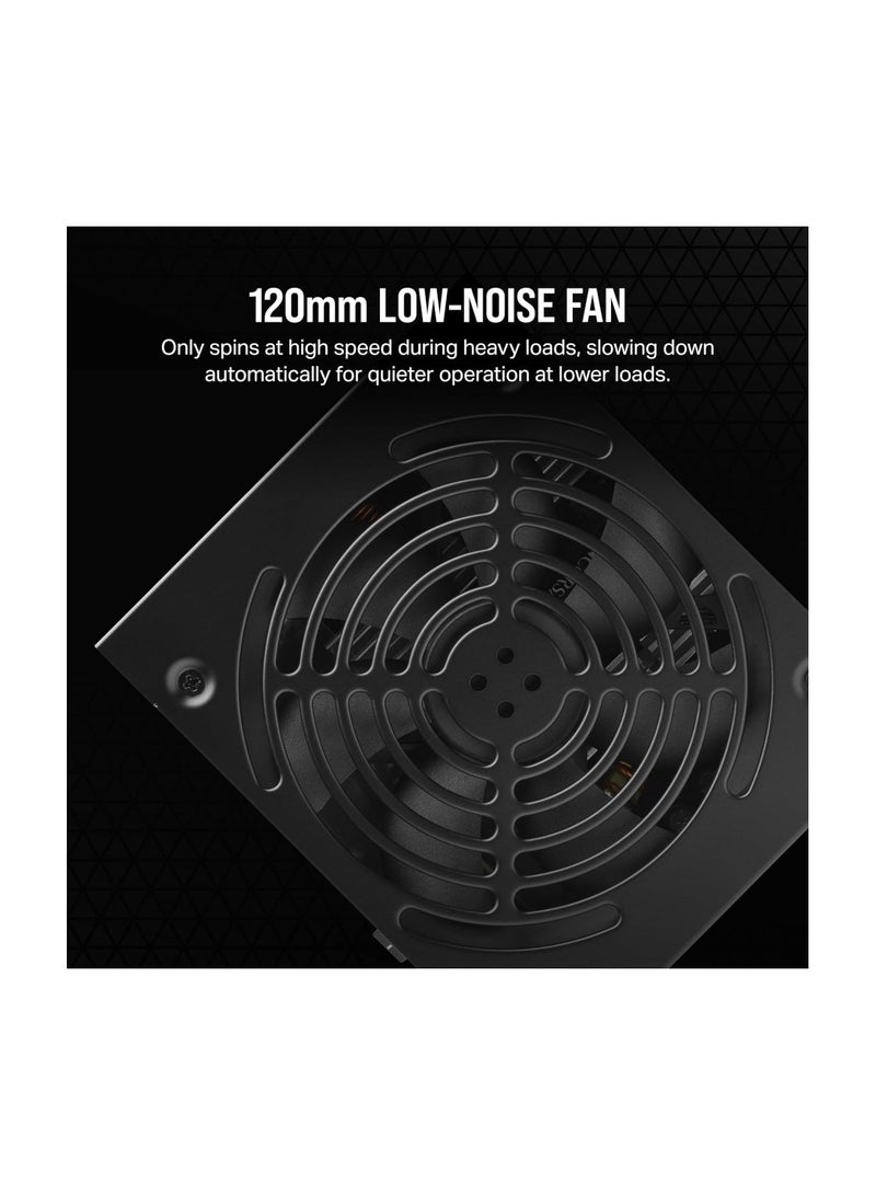 CORSAIR CX650 80 PLUS Bronze Non Modular Low-Noise ATX 650 Watt Power Supply - UK - Black  - Image 2