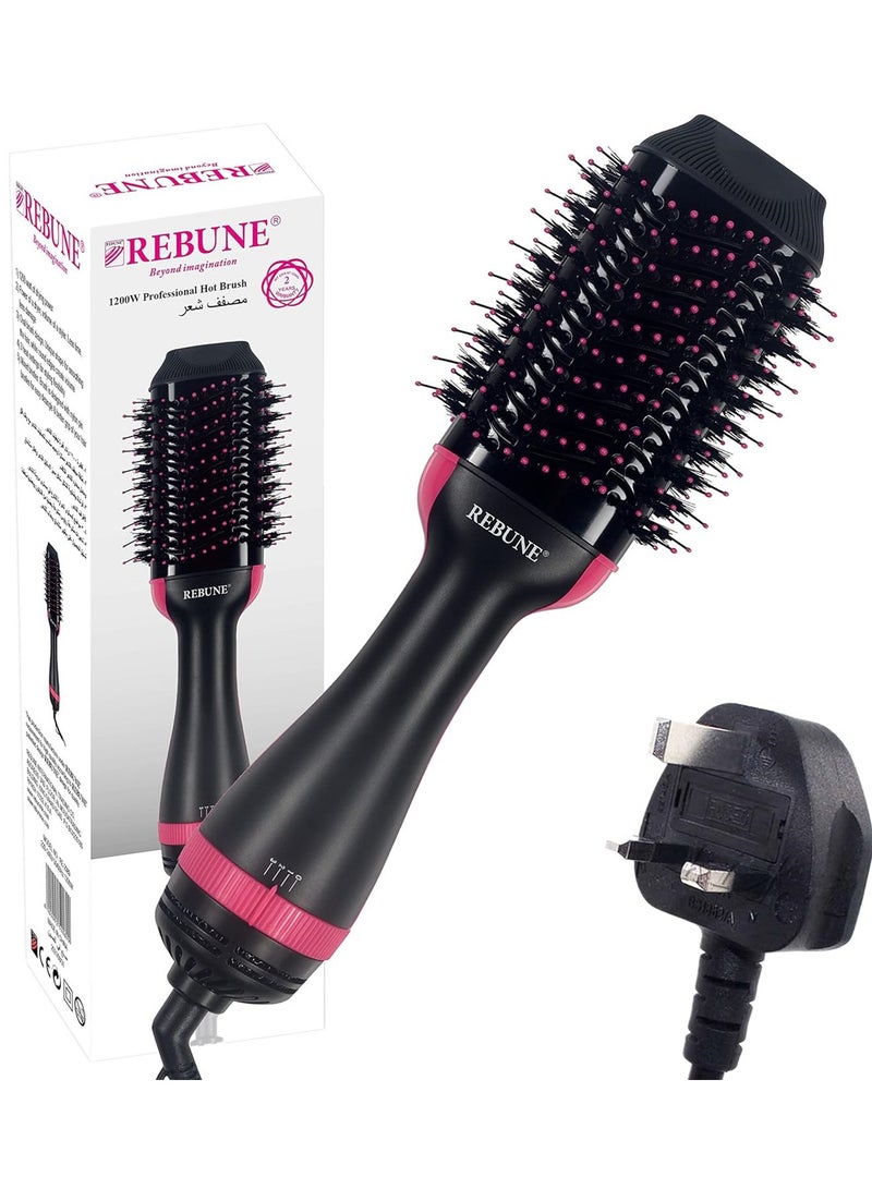 ريبون مجفف شعر ومكثف 1200 واط مع فرشاة هواء ساخن باللون الأسود - Image 1
