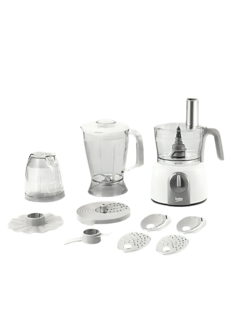 بيكو Foor Processor - 1000 Watts - 1.2 L Bowl - 1 L Jug - Stainless Steel Blades - 2 Speeds + 1 Pulse Function 1.2 L 1000 W FPP 4402 W White - Image 1