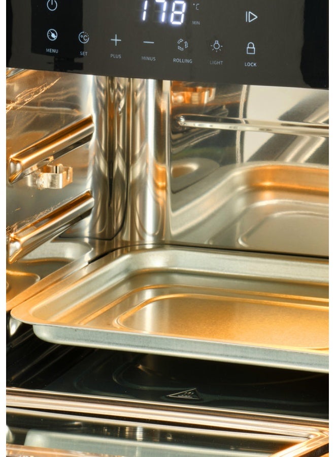 مقلاة هوائية رقمية ، تحكم باللمس، 10 إعدادات مسبقة، درجة حرارة قابلة للتعديل من 80°C إلى 220°C، تقنية التوصيل الهوائي السريع، طهي خالٍ من الدخان، 15 L 1700 W AOF150-B5 أسود