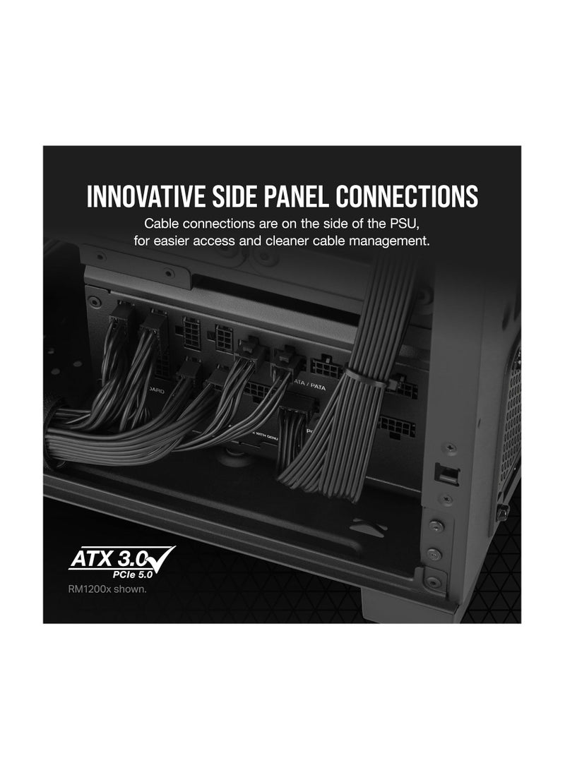 CORSAIR RM750x Shift Fully Modular ATX Power Supply - 80 PLUS Gold - ATX 3.0 - PCIe 5.0 - Zero RPM - Modular Side Interface - Black  - Image 3
