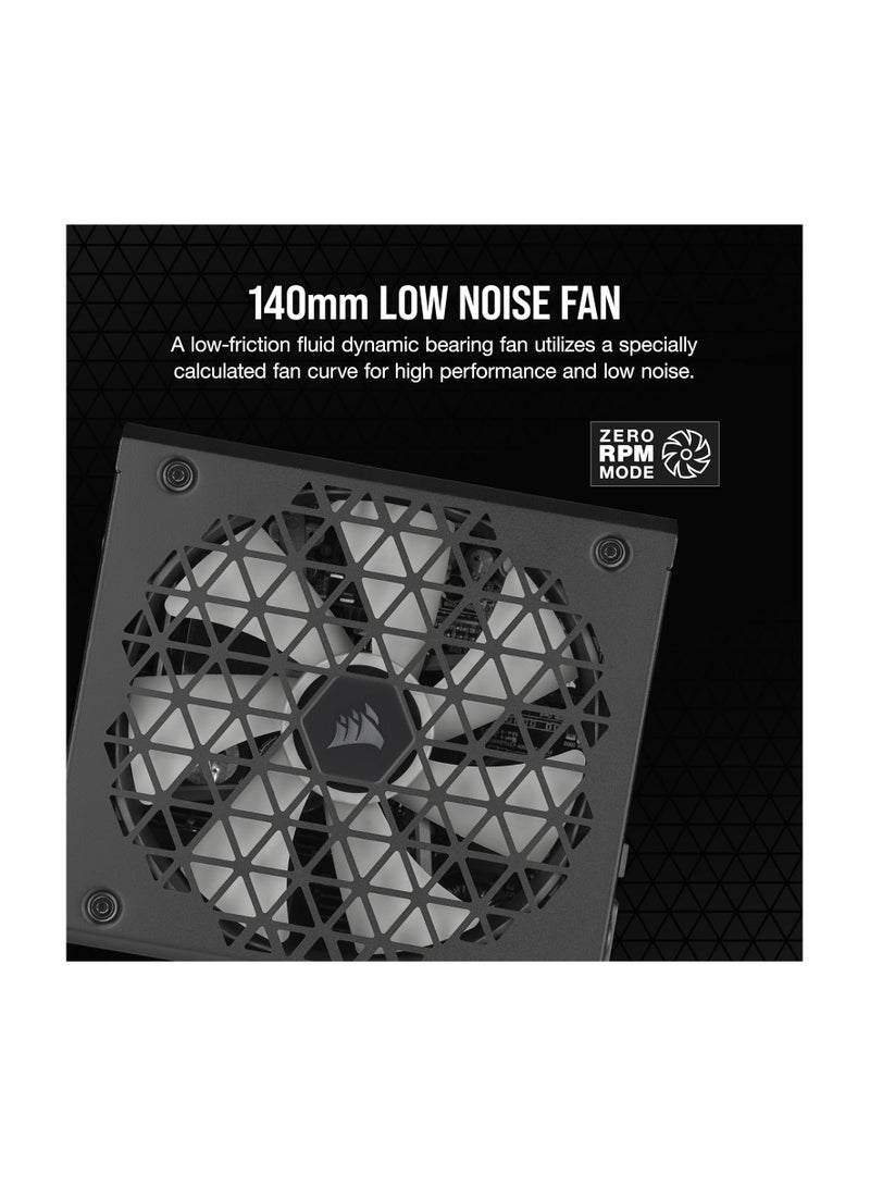 CORSAIR RM750x Shift Fully Modular ATX Power Supply - 80 PLUS Gold - ATX 3.0 - PCIe 5.0 - Zero RPM - Modular Side Interface - Black  - Image 5