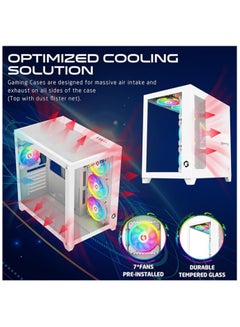 GameOn Emperor Artic Series Mid Tower PC Gaming Case 120mm ARGB+PWM Lighting Tempered Glass Pre-installed Cooling Fans Computer case Dust Filters Wide Motherboard Compatibility White  - Image 5