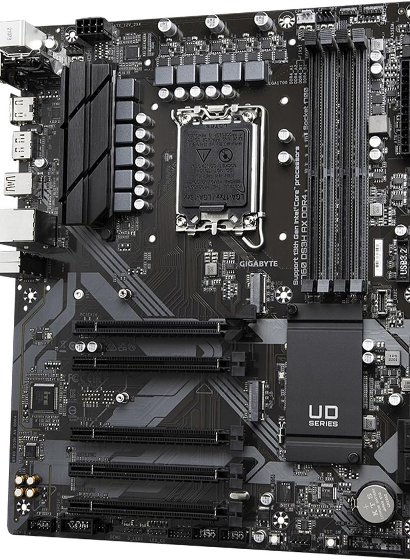GIGABYTE - B760 DS3H AX DDR4 (LGA 1700/ Intel/ B760/ ATX/ DDR4/ M.2/ PCIe 4.0/ USB 3.2 Gen 2 Type-C/WiFi 6E Realtek GbE LAN/Q-Flash Plus/PCIe EZ-Latch/Motherboard) - Image 1