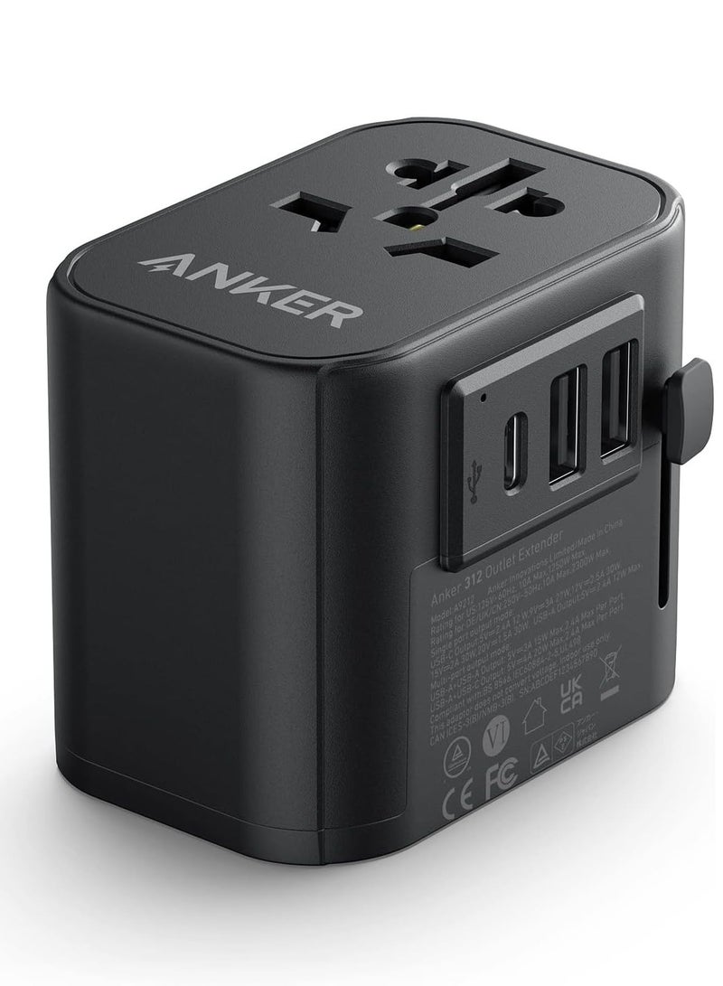 آنكر PowerExtend 65W Travel Adapter With USB C Charger - Black 