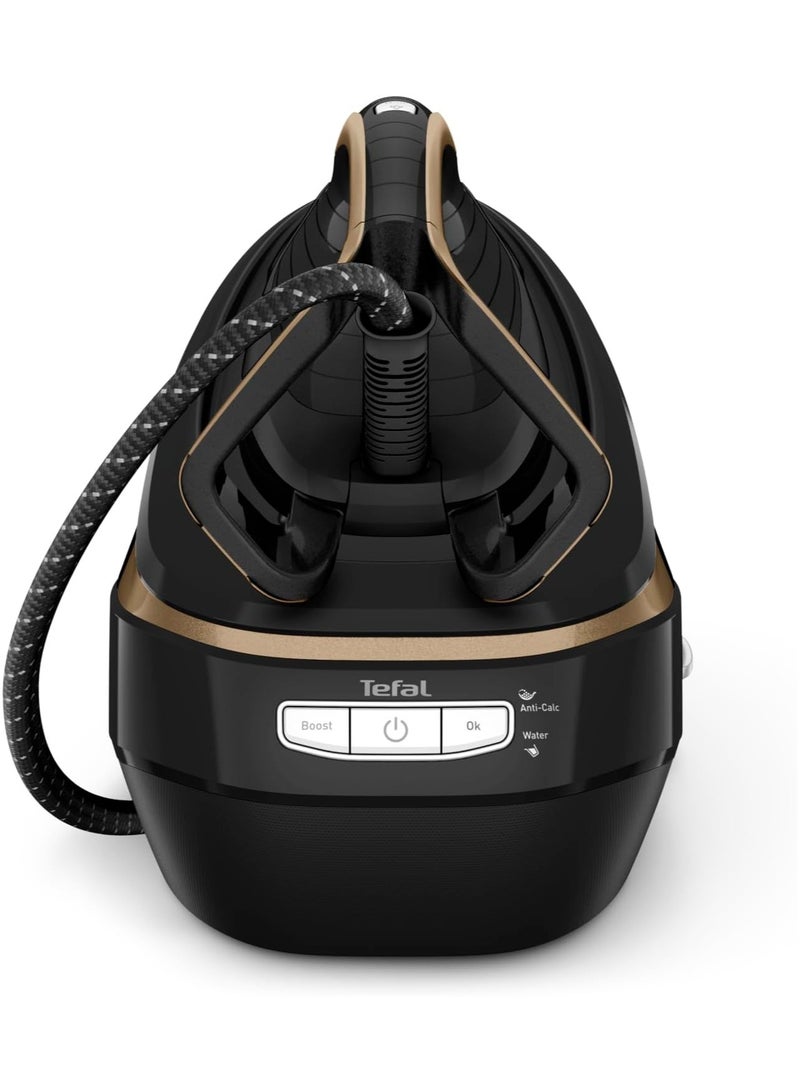تيفال Tefal GV9820G0 High Pressure Steam Generator Iron with Smart LED Light, 750g/min Steam Boost, 9 Bar Pressure, Horizontal and Vertical Steaming, GV9820 Pro Express Vision, Black & Gold 1.2 L 2700 W GV9820 Black & Gold  - Image 3