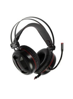 Wired gaming headset , stereo headphone with red LED light for pc and laptop with 3.5mm port , can use it in home , office and out door