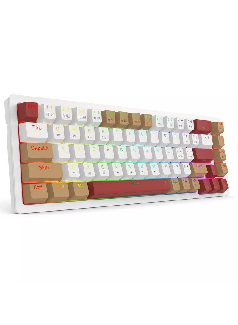 REDRAGON K677 Pro Rammus RGB Gaming Mechanical Keyboard, BT/2.4Ghz/Wired 3-Mode, Brown Switch  - Image 4