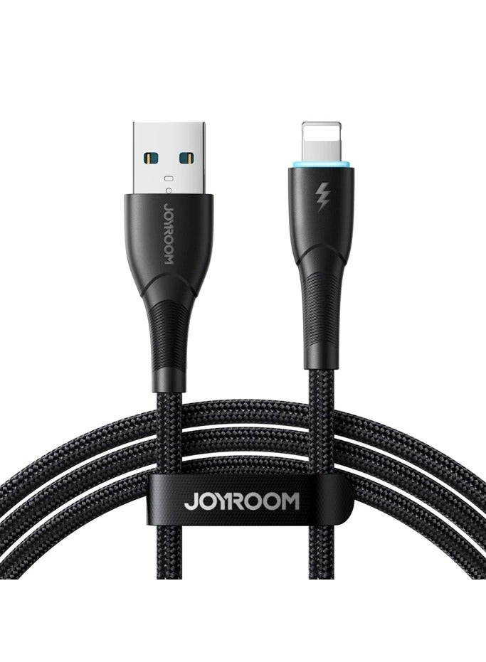 JOYROOM Starry Series SA32 3A USB-A / Lightning Cable 1M - Black - Image 1
