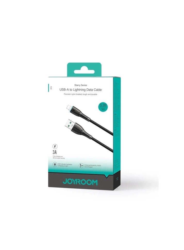 JOYROOM Starry Series SA32 3A USB-A / Lightning Cable 1M - Black - Image 5