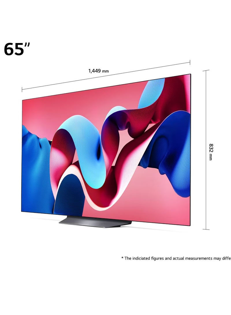 LG - 65 Inch 4K OLED WebOS 24 Dolby ATMOS HDR 10 Smart TV, 120HZ, Dolby Vision, HLG,α9 AI Sound Pro (Virtual 9.1.2 Up-mix), Magic Remote included CS4, (2024 Model - KSA Version) - OLED65CS4VA Black - Image 1