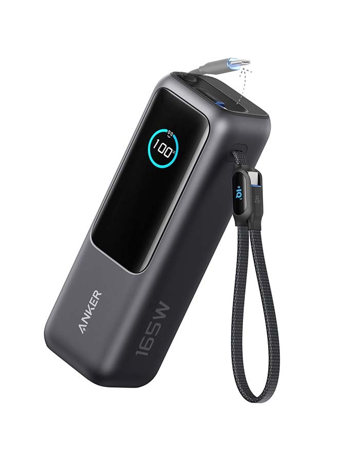 Anker - 25000 mAh Zolo Power Bank (25K, 165W, Built-In USB-C and Retractable Cable) Black - Image 1
