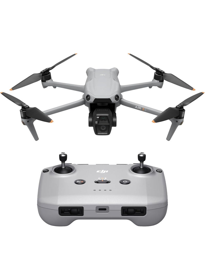 دي جي آي - Air 3S (RC-N3), Drone with Camera 4K, Dual-Camera Drone with 1" CMOS Wide-Angle Camera, 4K/60fps HDR Video & 14 Stops of Dynamic Range, 45-Min Max Flight Time, 20km Transmission Range - Image 1