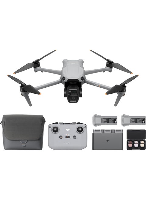 Air 3S Fly More Combo (RC-N3), Drone with 1" CMOS Wide-Angle & Medium Tele Camera, 4K/60fps HDR Video, Nightscape Omnidirectional Obstacle Sensing & 3 Batteries for Extended Flight Time
